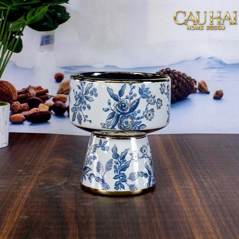 Tết Couture - Bộ Bình Hoa Indochine Thanh Hoa Cát Lợi Tường Hoà Indigo Porcelain Vases - CẬU HAI HOME DECOR