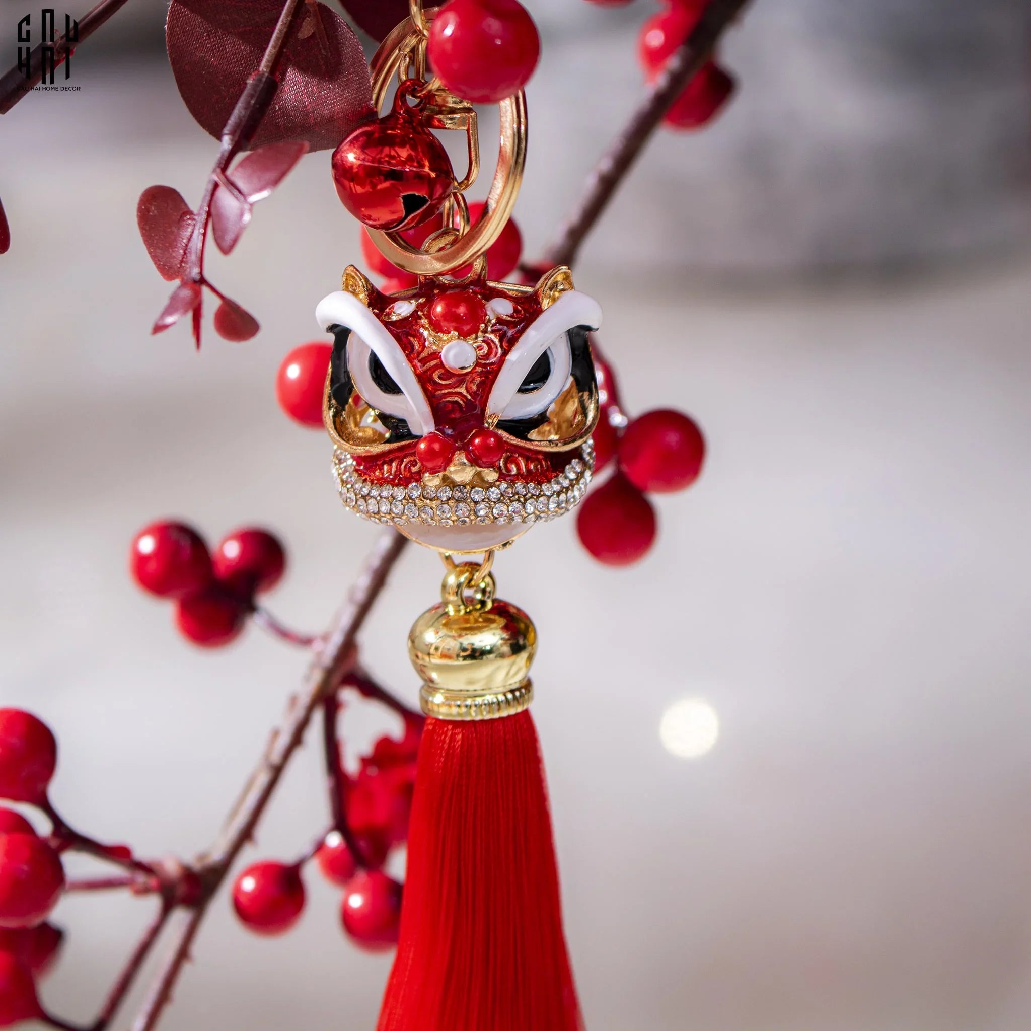 Tết Couture - Dây Treo Kỳ Lân Ánh Đỏ-CẬU HAI HOME DECOR