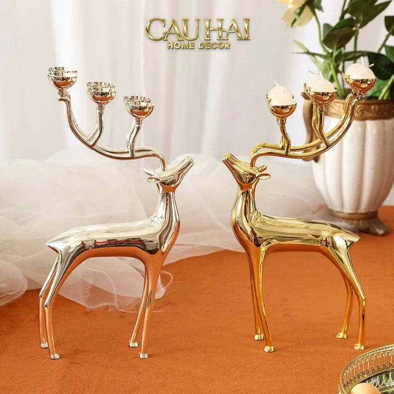 Tết Couture - Đế Nến Hươu Lumière Du Cerf – Gilded Candle Holder Antler - CẬU HAI HOME DECOR