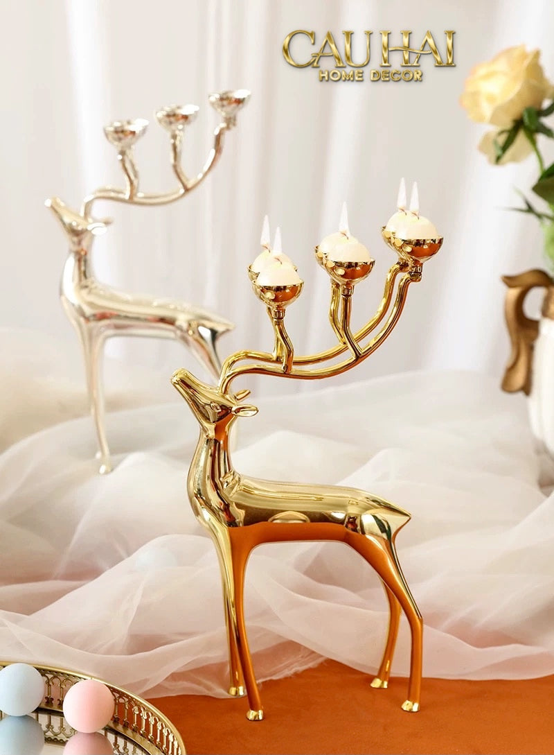 Tết Couture - Đế Nến Hươu Lumière Du Cerf – Gilded Candle Holder Antler - CẬU HAI HOME DECOR