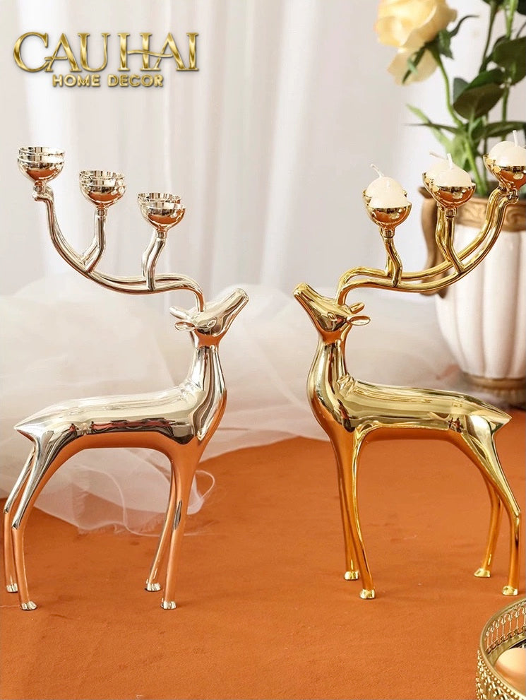 Tết Couture - Đế Nến Hươu Lumière Du Cerf – Gilded Candle Holder Antler - CẬU HAI HOME DECOR