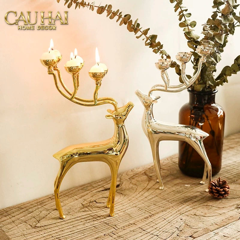 Tết Couture - Đế Nến Hươu Lumière Du Cerf – Gilded Candle Holder Antler - CẬU HAI HOME DECOR