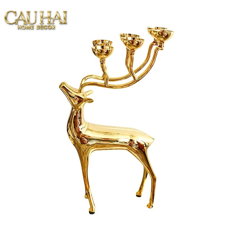 Tết Couture - Đế Nến Hươu Lumière Du Cerf – Gilded Candle Holder Antler - CẬU HAI HOME DECOR