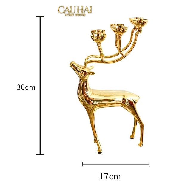 Tết Couture - Đế Nến Hươu Lumière Du Cerf – Gilded Candle Holder Antler - CẬU HAI HOME DECOR