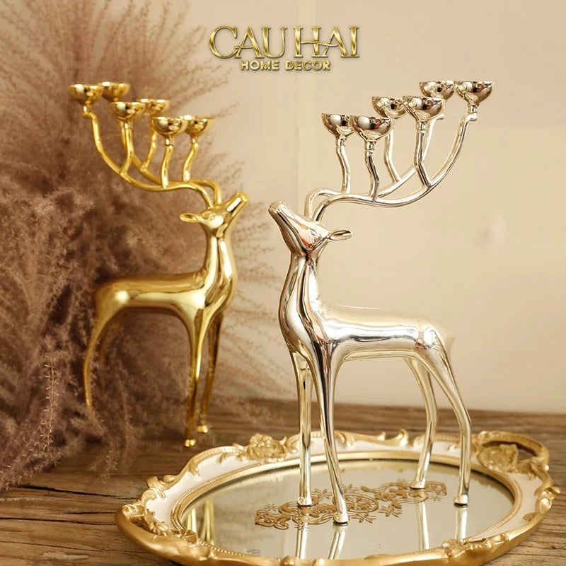 Tết Couture - Đế Nến Hươu Lumière Du Cerf – Gilded Candle Holder Antler - CẬU HAI HOME DECOR