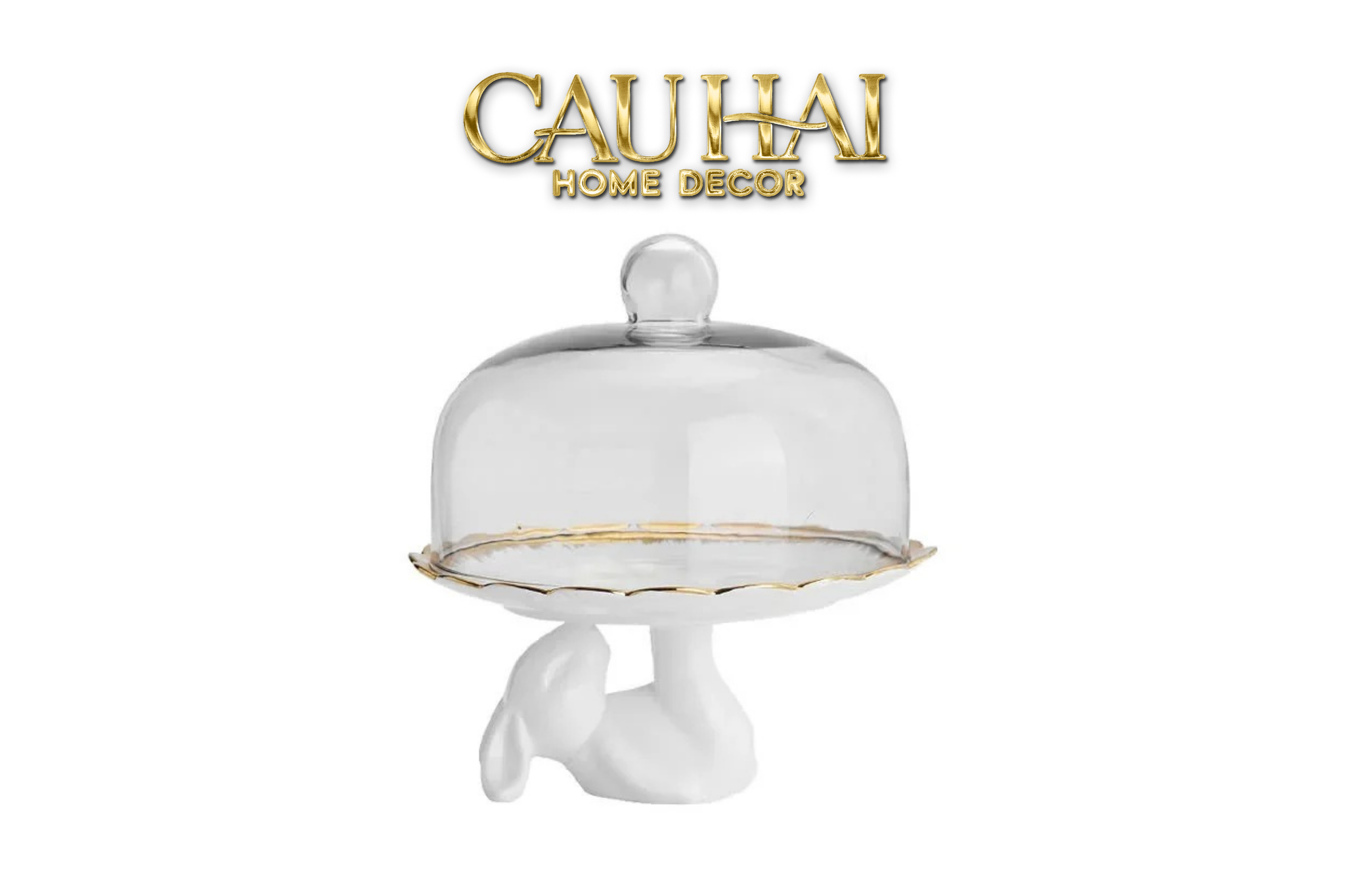 Tết Couture - Đĩa Bánh Cloche Lapin Céramique Plateau - CẬU HAI HOME DECOR