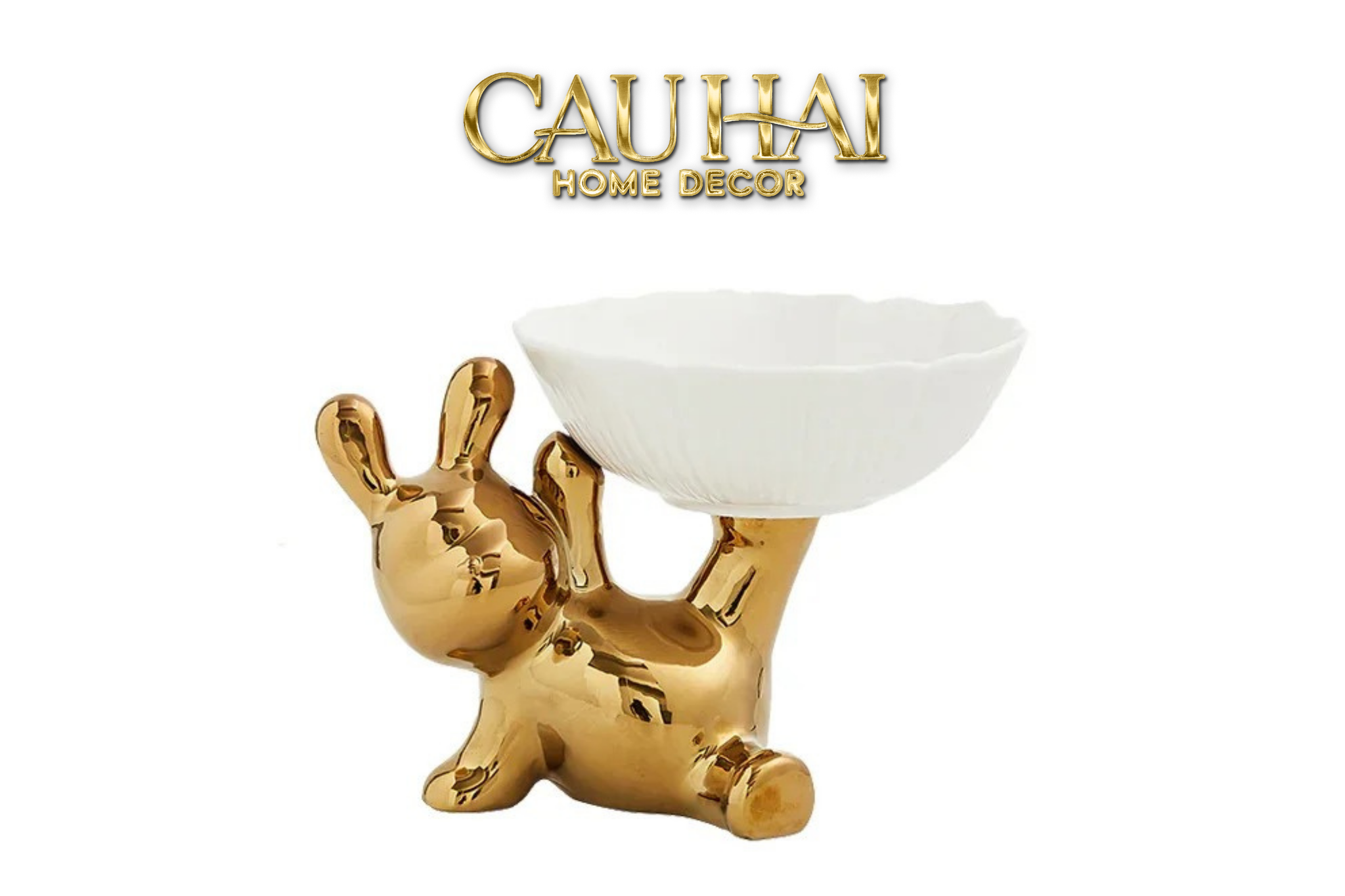 Tết Couture - Đĩa Trái Cây Petit Lapin Jolié D'Or - CẬU HAI HOME DECOR