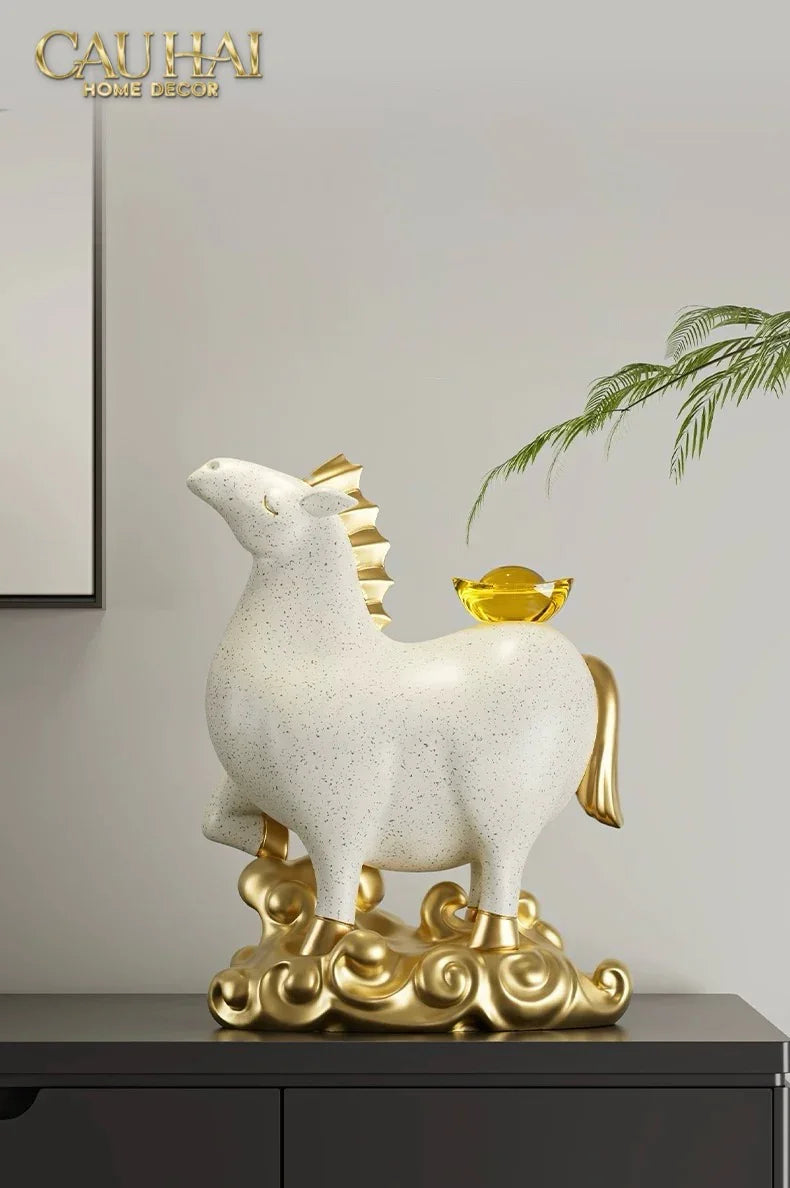 Tết Couture - Gift Set Tượng Ngựa Bạch Mã Kim Nguyên Bảo 2026-CẬU HAI HOME DECOR
