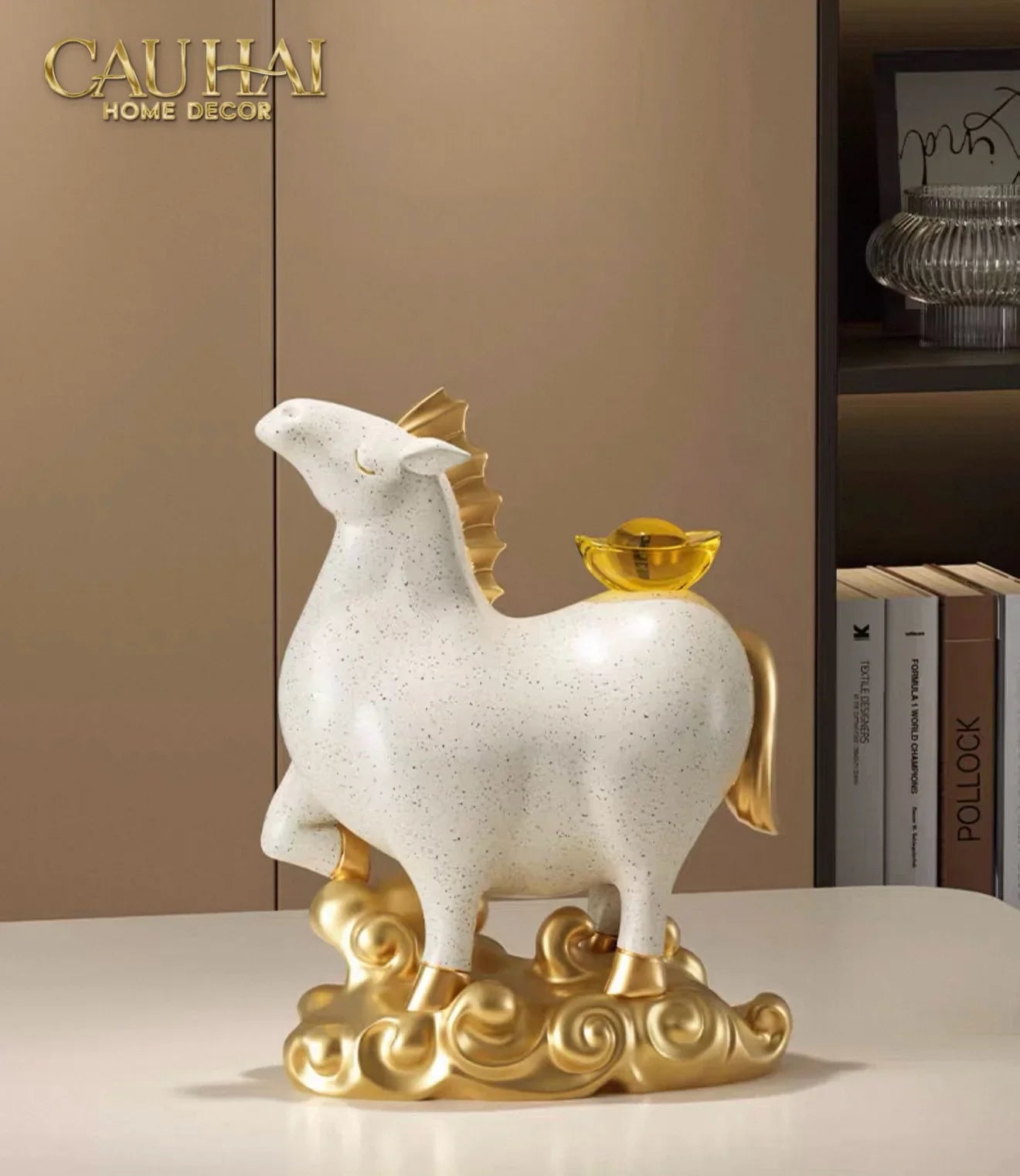 Tết Couture - Gift Set Tượng Ngựa Bạch Mã Kim Nguyên Bảo 2026-CẬU HAI HOME DECOR