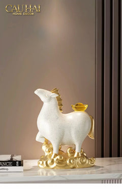 Tết Couture - Gift Set Tượng Ngựa Bạch Mã Kim Nguyên Bảo 2026-CẬU HAI HOME DECOR