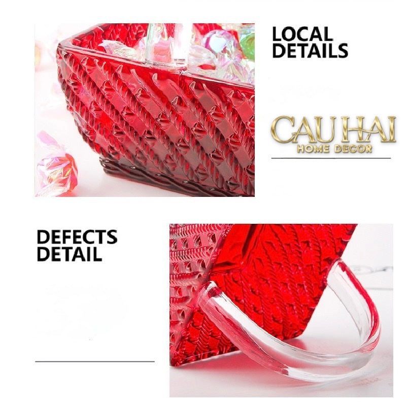 Tết Couture - Giỏ Kẹo Thuỷ Tinh Jelly Ruby Candy Basket - CẬU HAI HOME DECOR