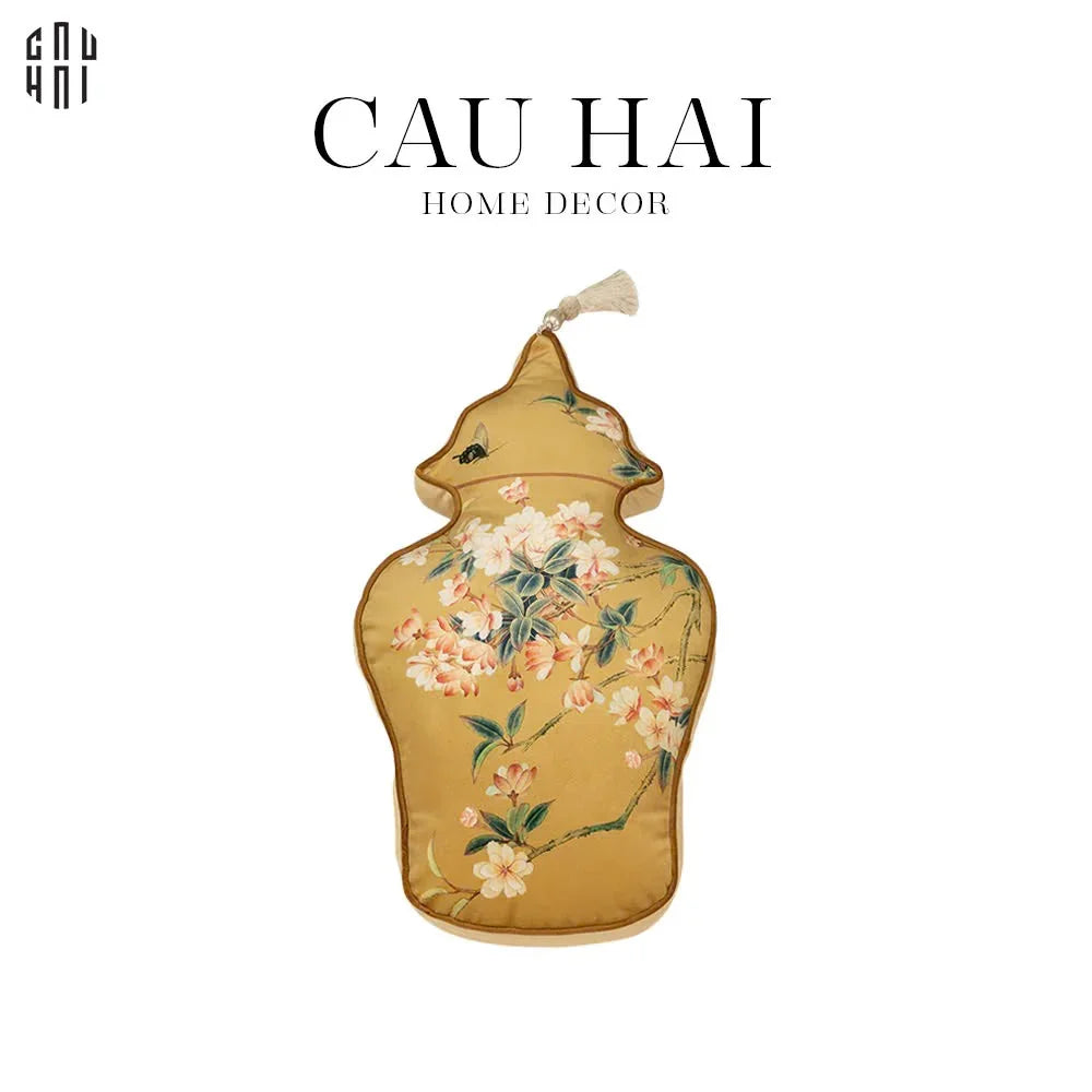 Tết Couture - Gối Bình Hoa Vàng - Kim Hoa Đàn 64 - CẬU HAI HOME DECOR