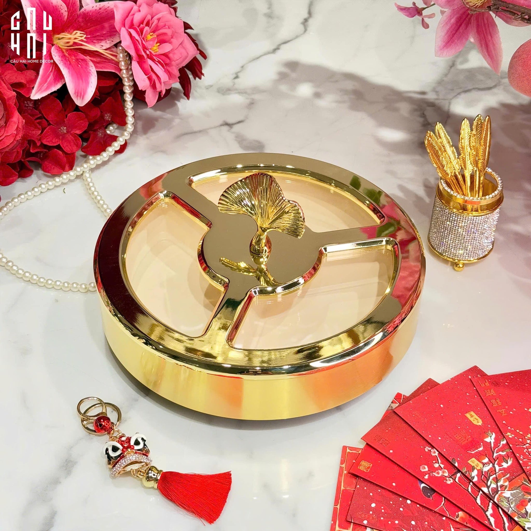 Tết Couture - Hộp Bánh Mứt Lá Ngân Hạnh Ginkgo Lumière - CẬU HAI HOME DECOR