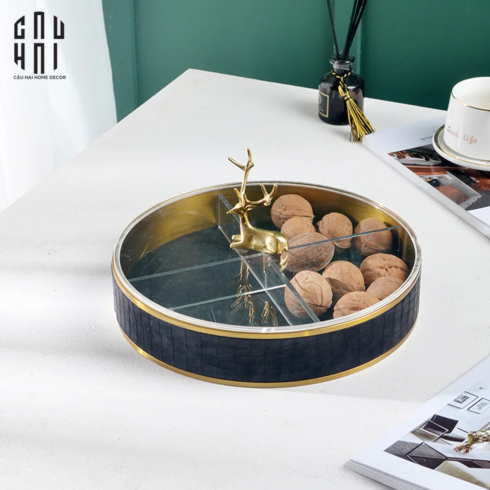 Tết Couture - Hộp Bánh Mứt Leather - Midnight Laying Alley - CẬU HAI HOME DECOR