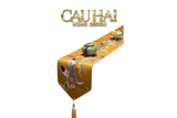 Tết Couture - Khăn Trải Bàn Lụa Thêu Kim Hoàng Điểu 2m4 - CẬU HAI HOME DECOR