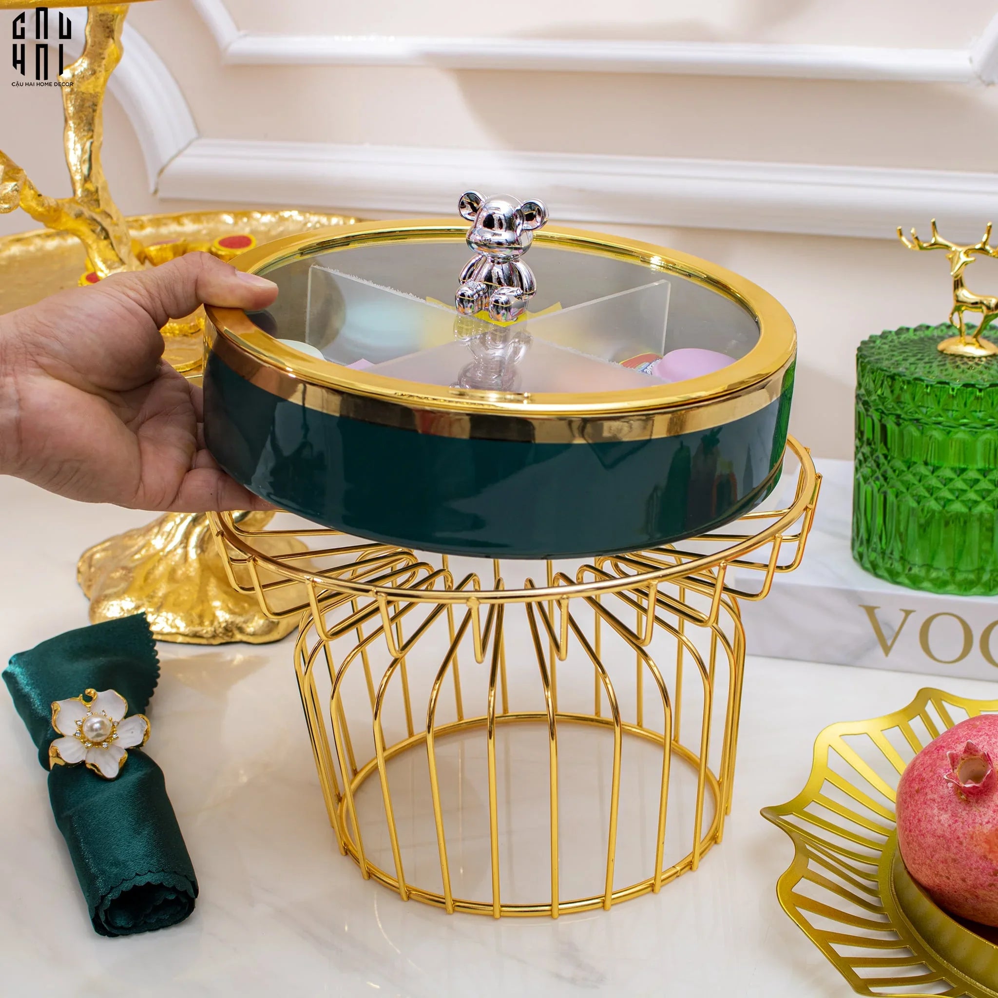 Tết Couture - Khay Bánh Mứt Crystal Jade Premium - CẬU HAI HOME DECOR