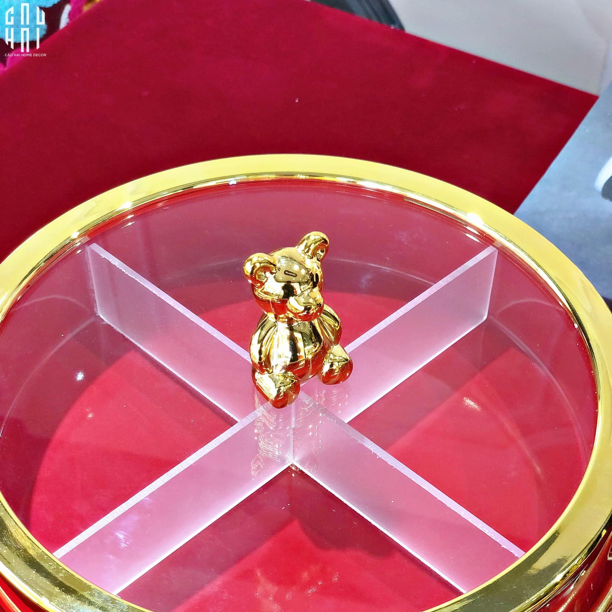 Tết Couture - Khay Bánh Mứt Red Bear - CẬU HAI HOME DECOR