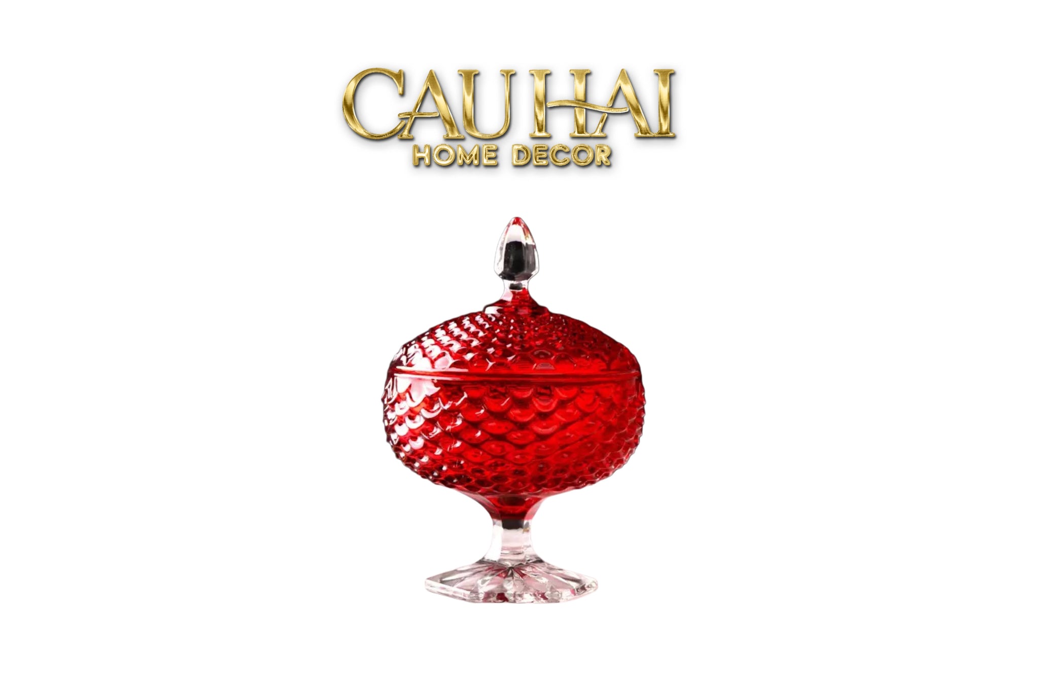 Tết Couture - Lọ Thuỷ Tinh Lollipop Ruby Bonbonnière H25 - CẬU HAI HOME DECOR