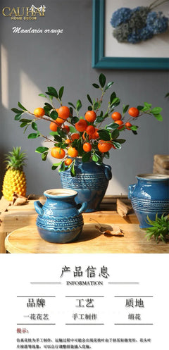 Tết Couture - Set 2 Cành Quả Quýt Tangerines Ember/Amber-CẬU HAI HOME DECOR