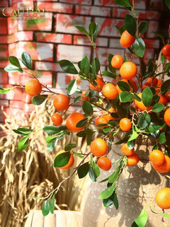 Tết Couture - Set 2 Cành Quả Quýt Tangerines Ember/Amber-CẬU HAI HOME DECOR