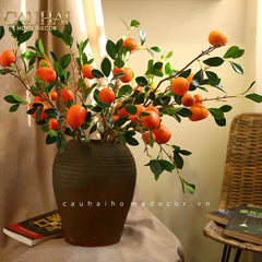 Tết Couture - Set 2 Cành Quả Quýt Tangerines Ember/Amber-CẬU HAI HOME DECOR