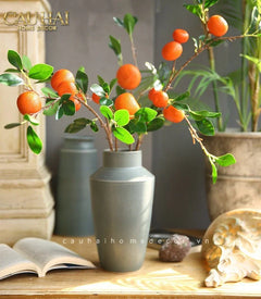 Tết Couture - Set 2 Cành Quả Quýt Tangerines Ember/Amber-CẬU HAI HOME DECOR