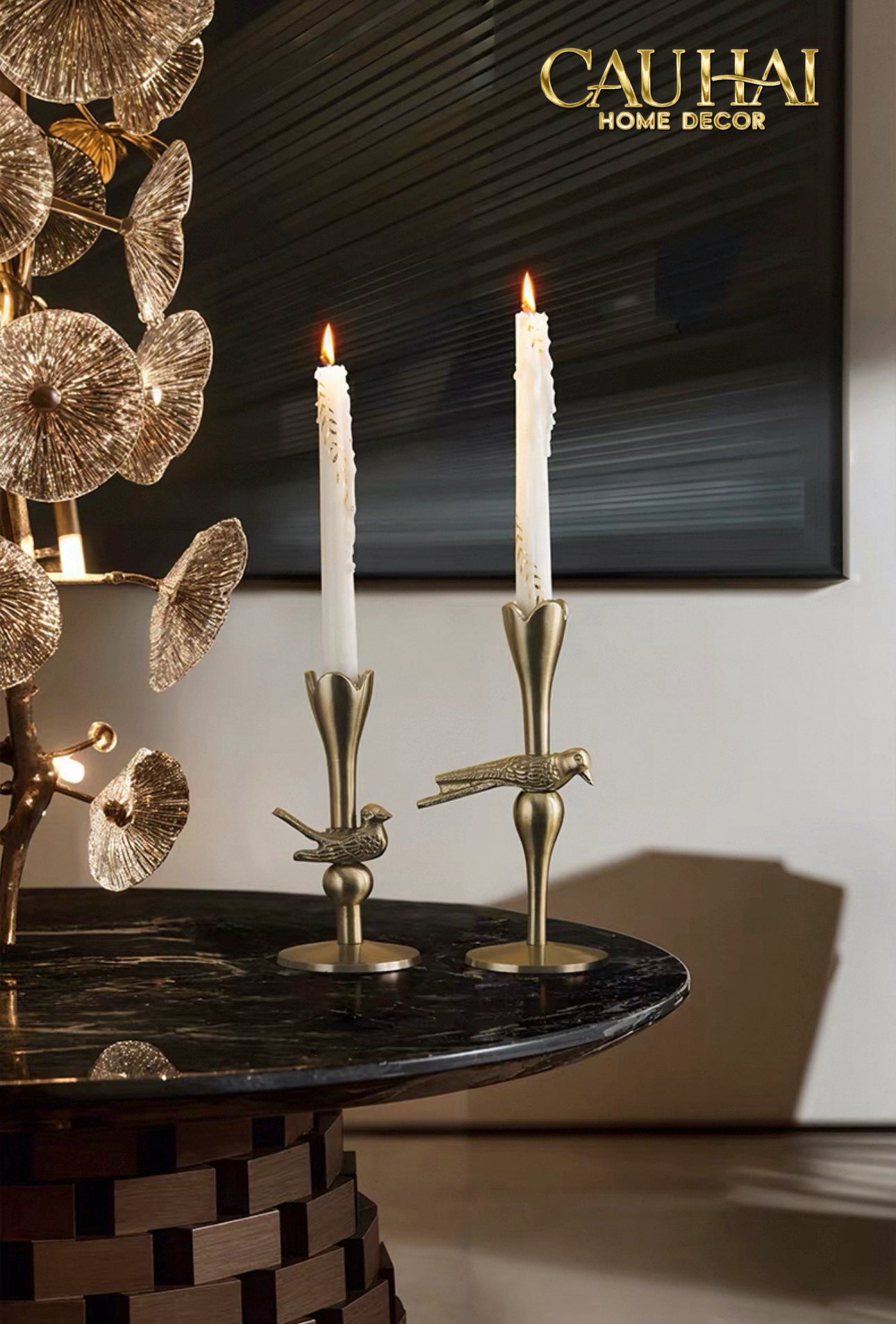 Tết Couture - Set 2 Đế Nến Brasson Bird Harmonia Candle Holders - CẬU HAI HOME DECOR