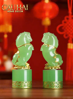 Tết Couture - Set 2 Tượng Lục Bảo Kim Mã 12.5cm Gift Box-CẬU HAI HOME DECOR