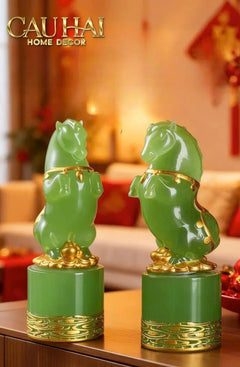 Tết Couture - Set 2 Tượng Lục Bảo Kim Mã 12.5cm Gift Box-CẬU HAI HOME DECOR