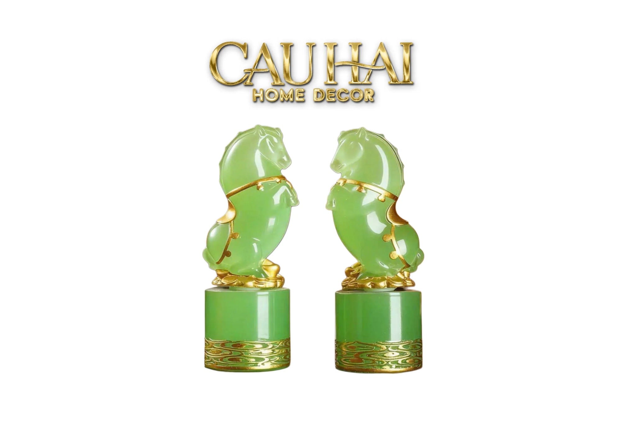Tết Couture - Set 2 Tượng Lục Bảo Kim Mã 12.5cm Gift Box-CẬU HAI HOME DECOR