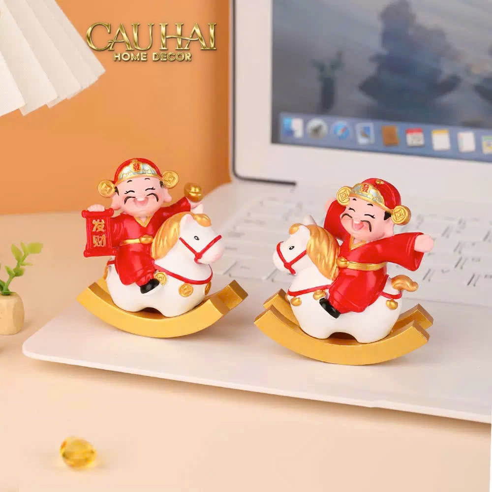 Tết Couture - Set 2 Tượng Thần Tài Song Hoàng Kỳ - CẬU HAI HOME DECOR