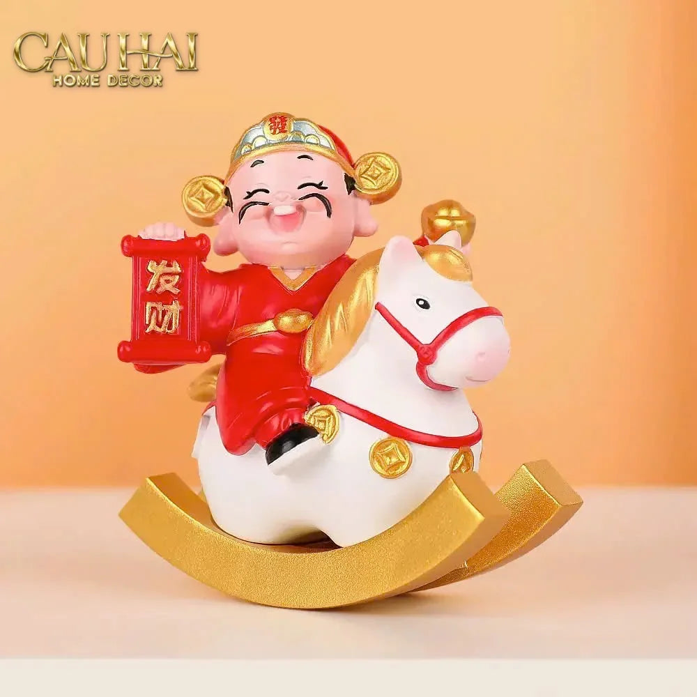 Tết Couture - Set 2 Tượng Thần Tài Song Hoàng Kỳ-CẬU HAI HOME DECOR
