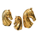 Set 3 Tượng Ngựa Gốm Sứ Mạ Vàng L'Atélier Gilded Chevaux