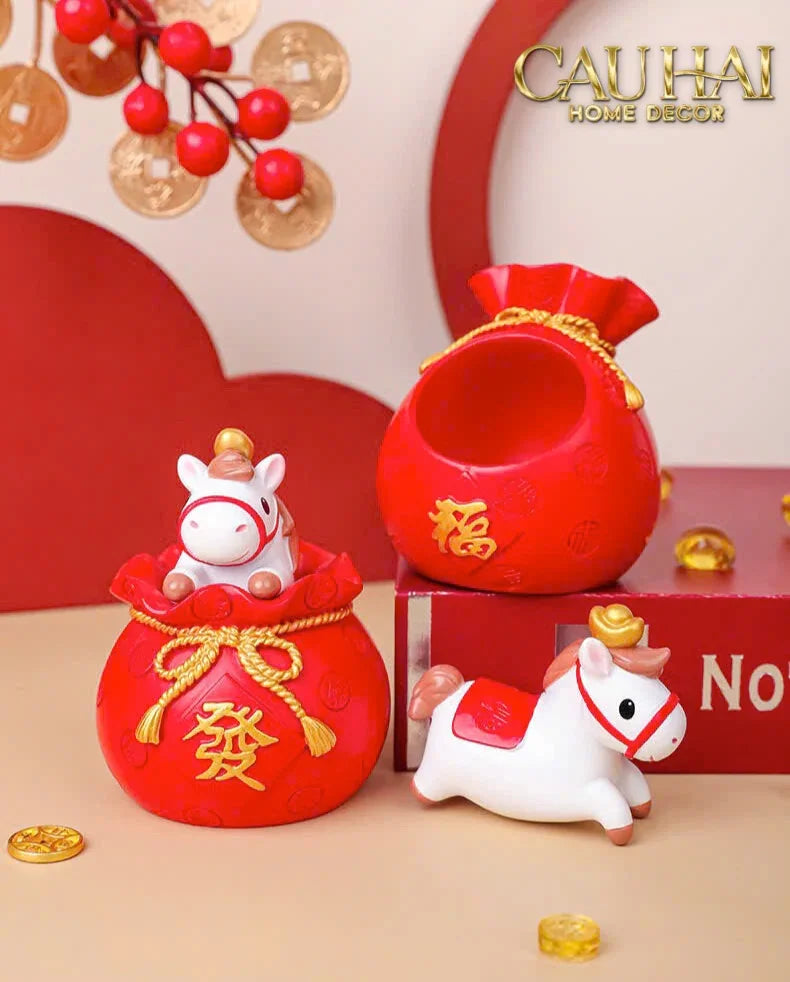 Tết Couture - Set 4 Tượng Ngựa Tứ Hỷ Silhouette du Bonheur Cheval-CẬU HAI HOME DECOR