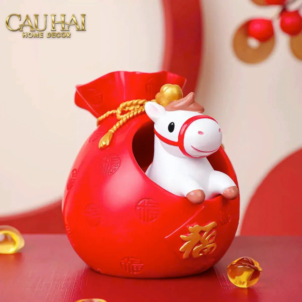 Tết Couture - Set 4 Tượng Ngựa Tứ Hỷ Silhouette du Bonheur Cheval-CẬU HAI HOME DECOR