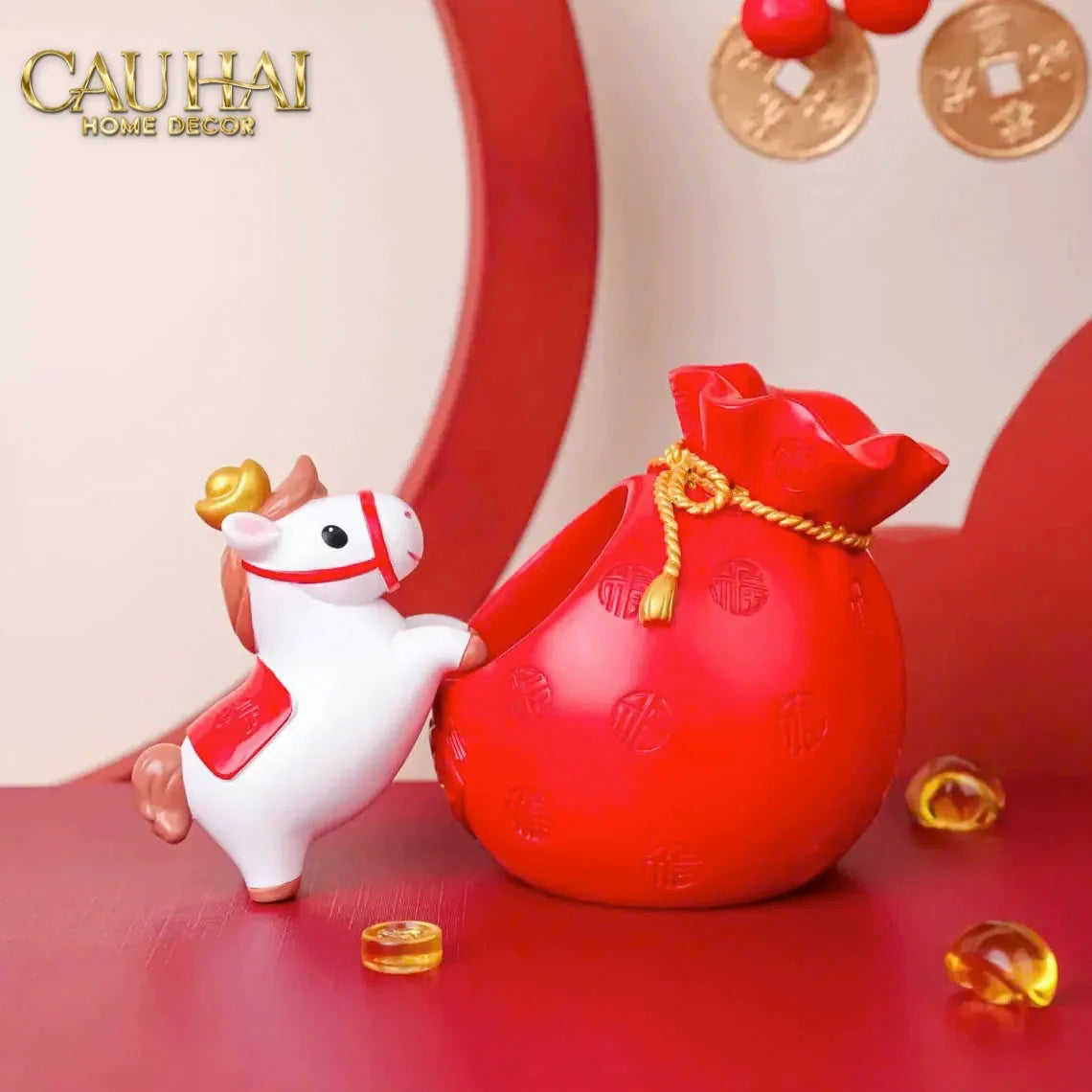 Tết Couture - Set 4 Tượng Ngựa Tứ Hỷ Silhouette du Bonheur Cheval-CẬU HAI HOME DECOR