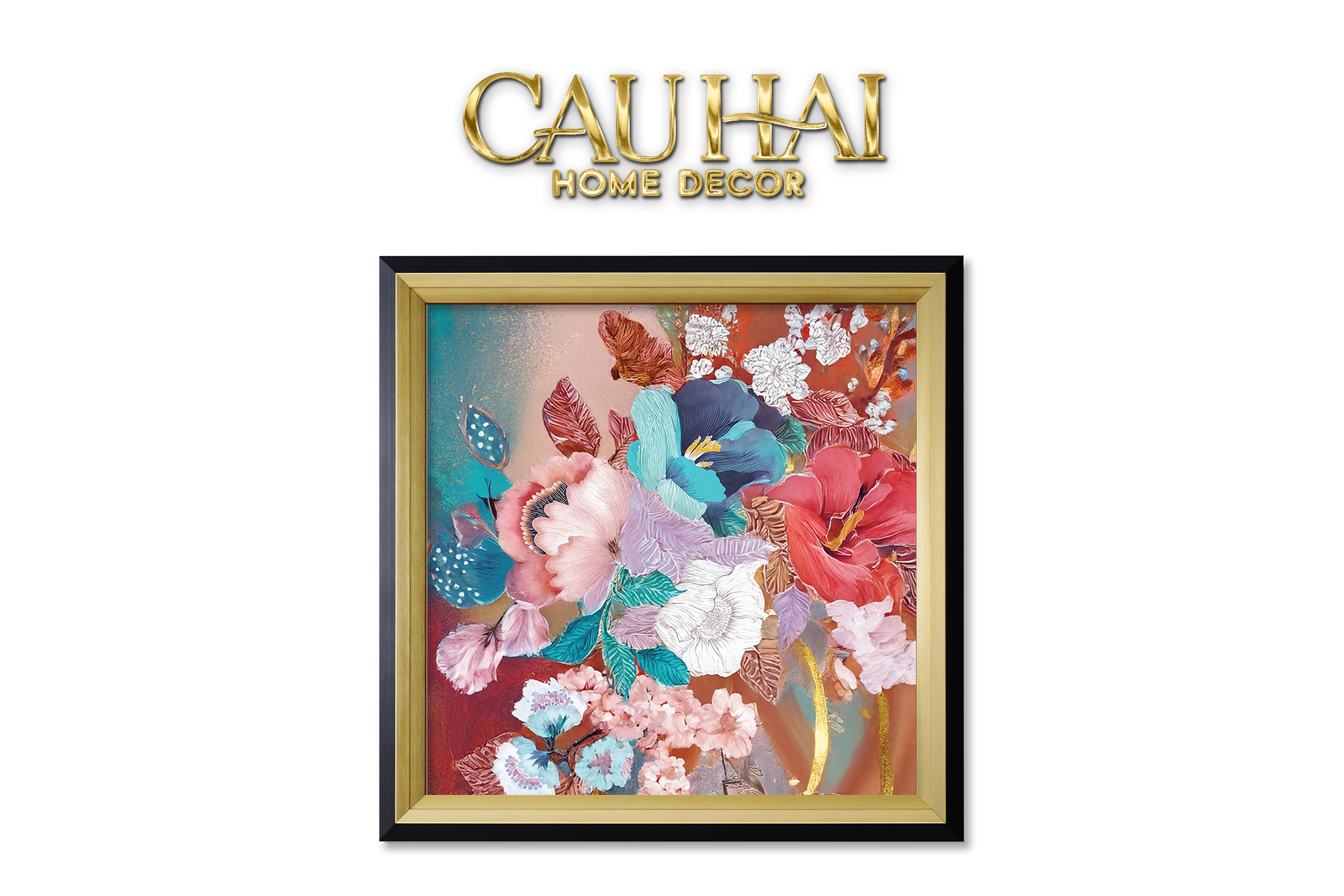 Tết Couture - Tranh Canvas Uv Gen5 Flora De Fortune Blossom Harmony 108x108-CẬU HAI HOME DECOR