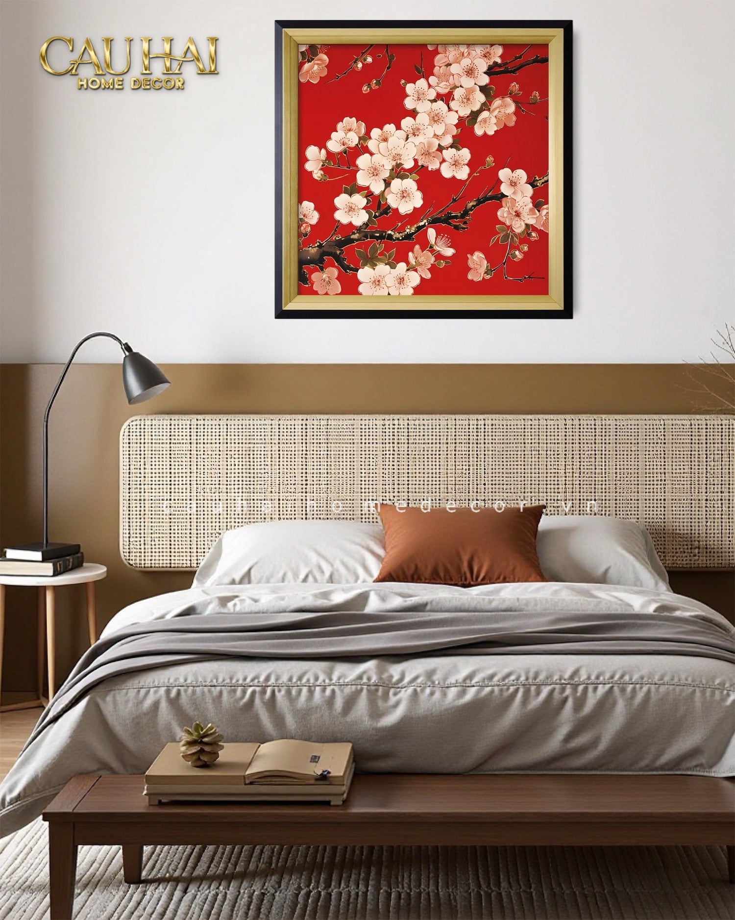 Tết Couture - Tranh Canvas Uv Gen5 Flora De Fortune Chu Sa Cát Tường 108x108 - CẬU HAI HOME DECOR