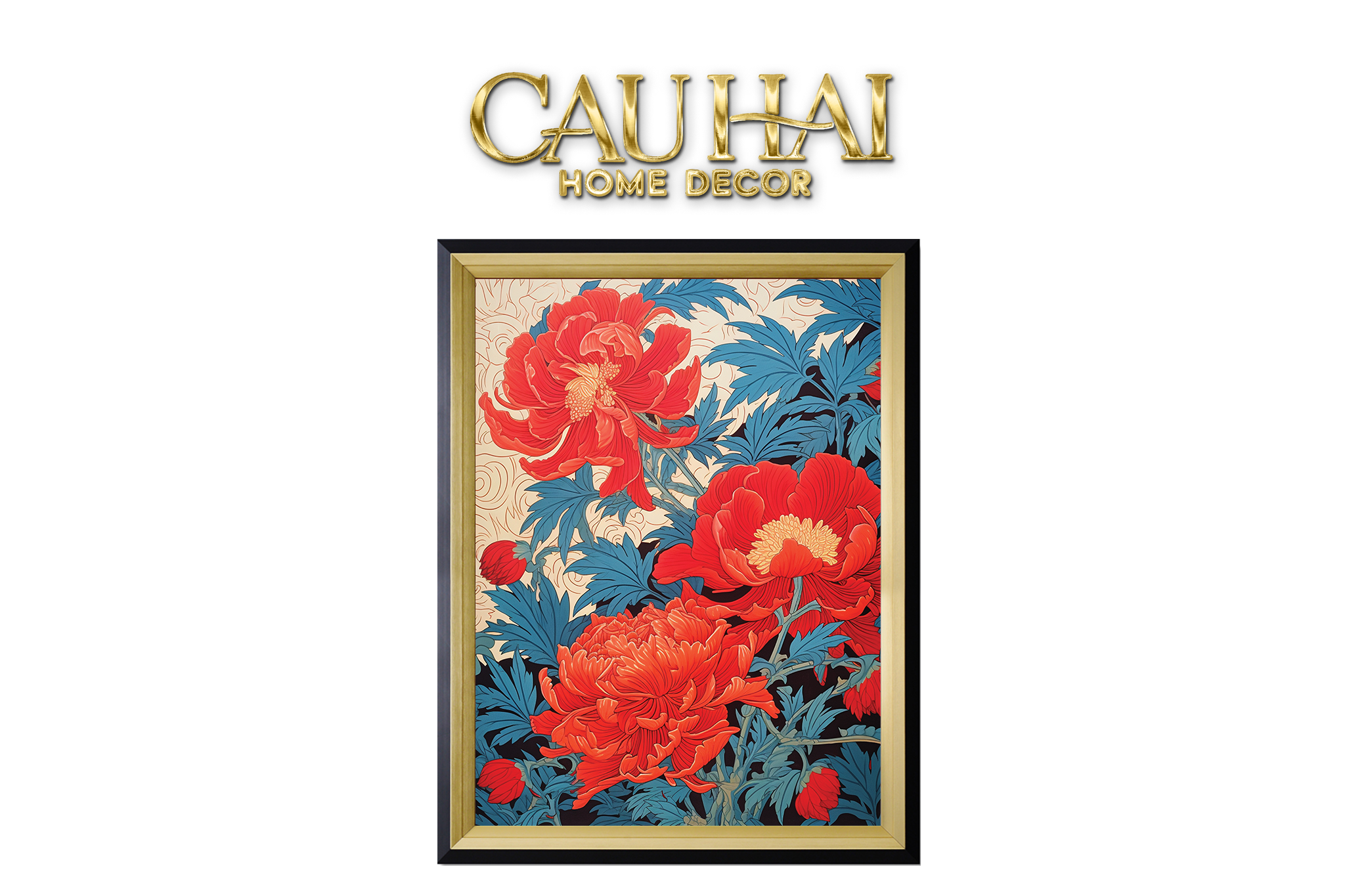 Tết Couture - Tranh Canvas Uv Gen5 Flora De Fortune Fleur Marine 91x119 - CẬU HAI HOME DECOR
