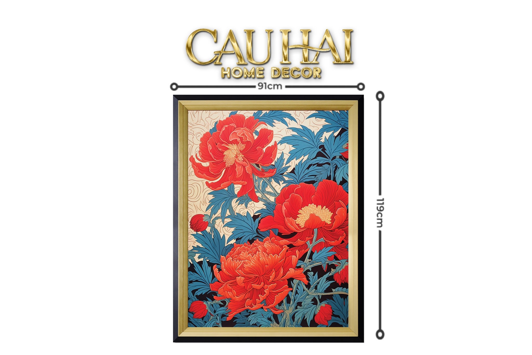 Tết Couture - Tranh Canvas Uv Gen5 Flora De Fortune Fleur Marine 91x119 - CẬU HAI HOME DECOR