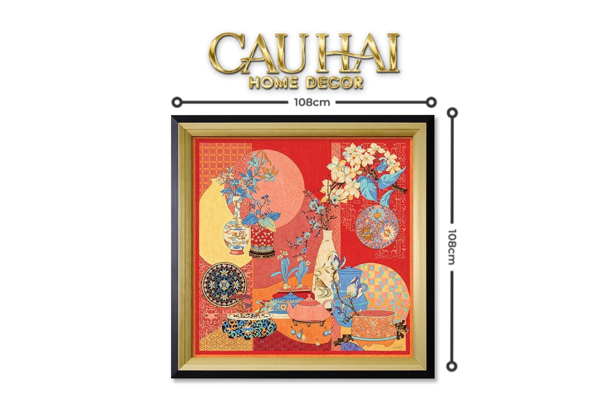 Tết Couture - Tranh Canvas Uv Gen5 Flora De Fortune Heritage Bloom 108x108-CẬU HAI HOME DECOR