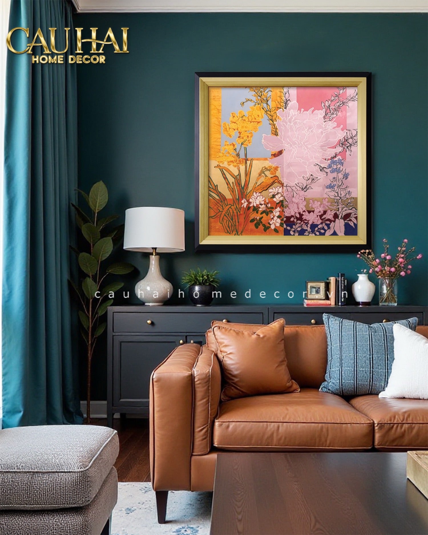 Tết Couture - Tranh Canvas Uv Gen5 Flora De Fortune Jardin Radiance 108x108-TRANH TREO TƯỜNG-CẬU HAI HOME DECOR