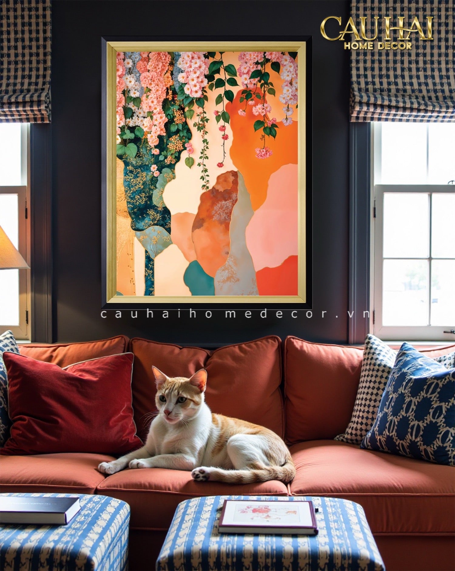 Tết Couture - Tranh Canvas Uv Gen5 Flora De Fortune Printemps Cascade 91x119 - CẬU HAI HOME DECOR