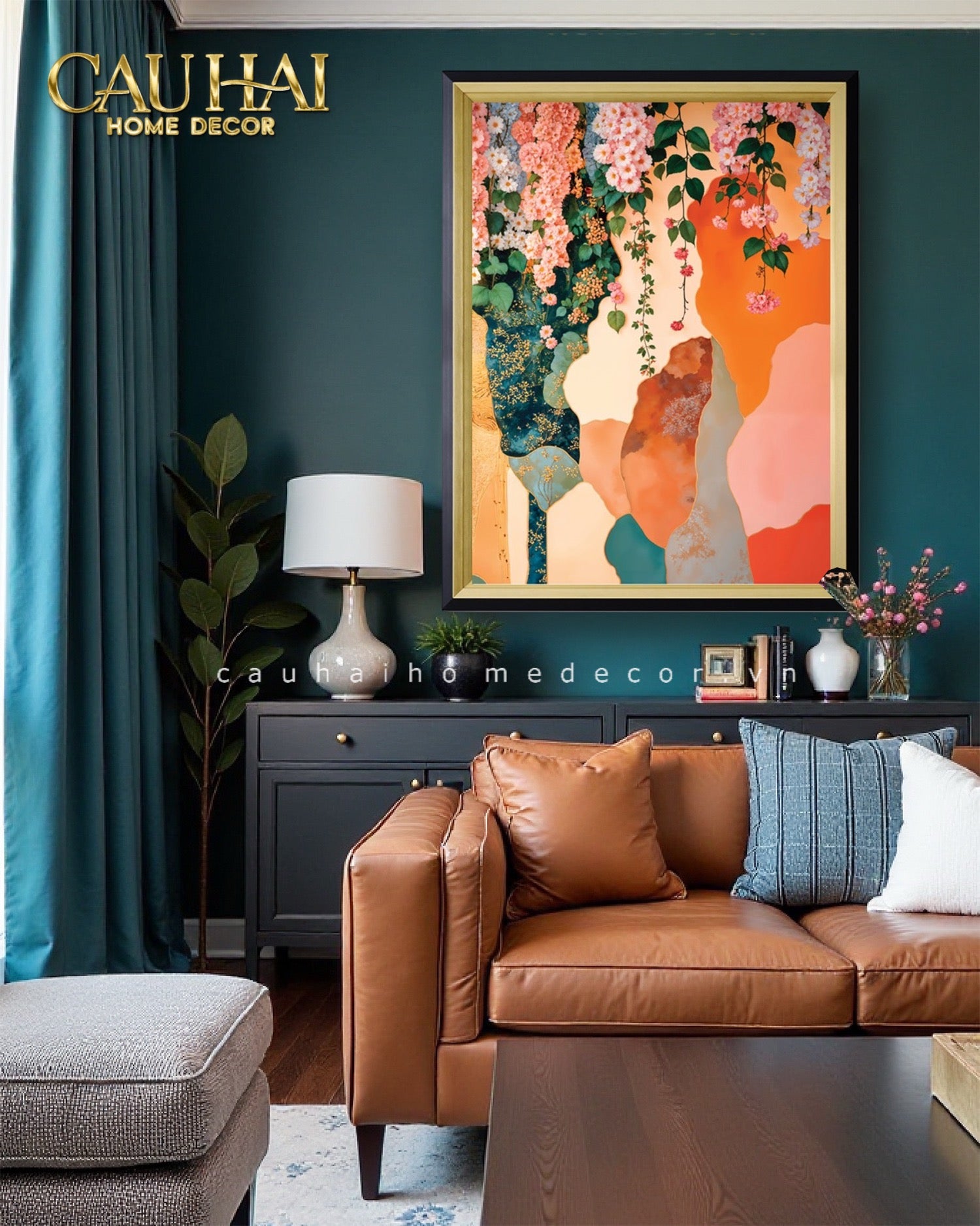 Tết Couture - Tranh Canvas Uv Gen5 Flora De Fortune Printemps Cascade 91x119 - CẬU HAI HOME DECOR