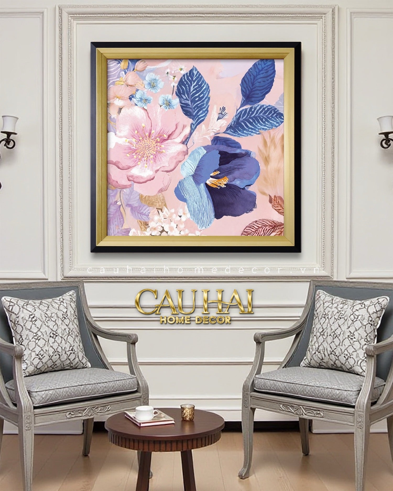 Tết Couture - Tranh Canvas Uv Gen5 Flora De Fortune Serene Elegance 108x108-TRANH TREO TƯỜNG-CẬU HAI HOME DECOR