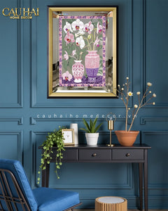 Tết Couture - Tranh Gương UV Gen5 Flora De Fortune Violet Orchidée 108x108-TRANH TREO TƯỜNG-CẬU HAI HOME DECOR