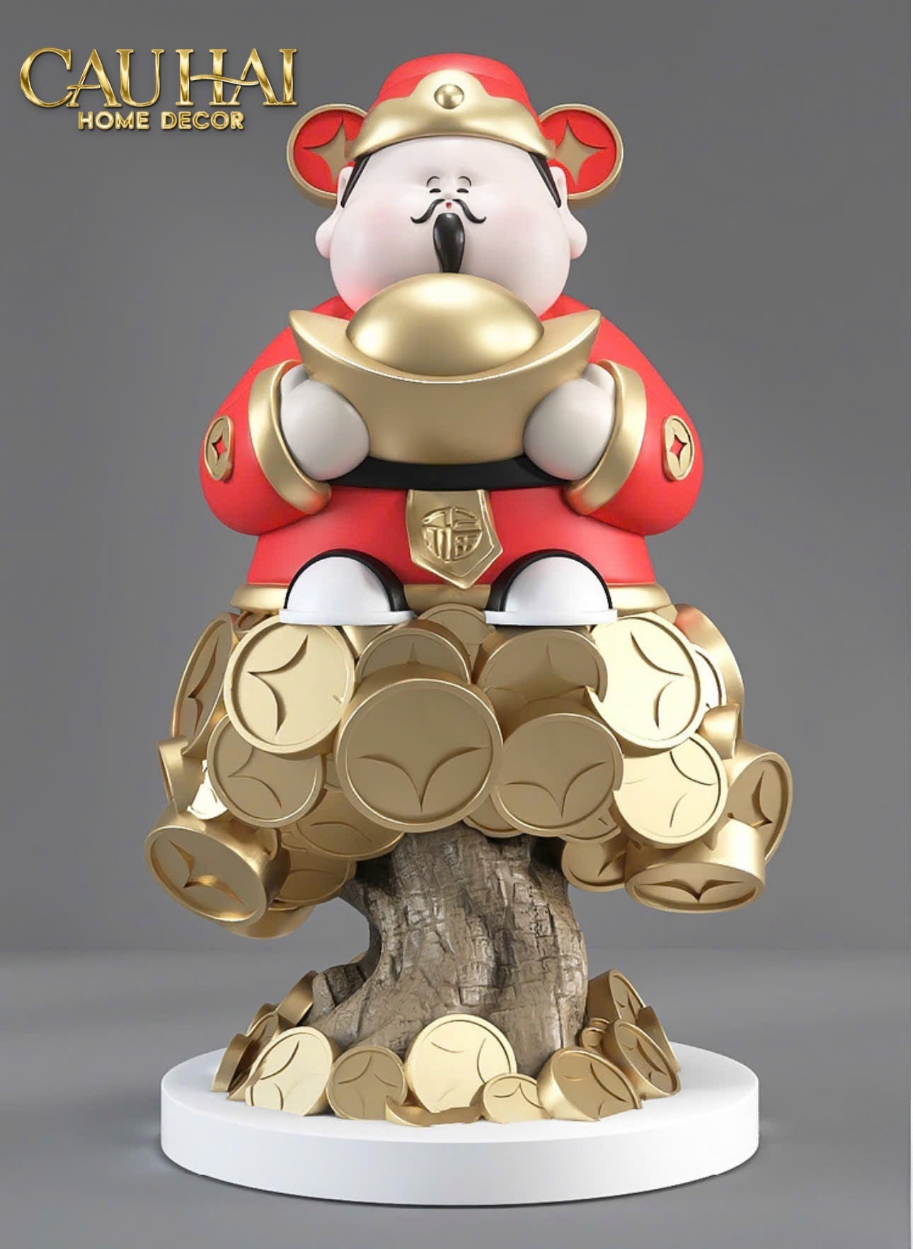Tết Couture - Tượng Đại Thần Tài Kim Nguyên Bảo H76 - CẬU HAI HOME DECOR