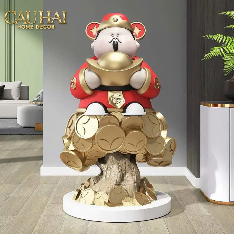 Tết Couture - Tượng Đại Thần Tài Kim Nguyên Bảo H76 - CẬU HAI HOME DECOR