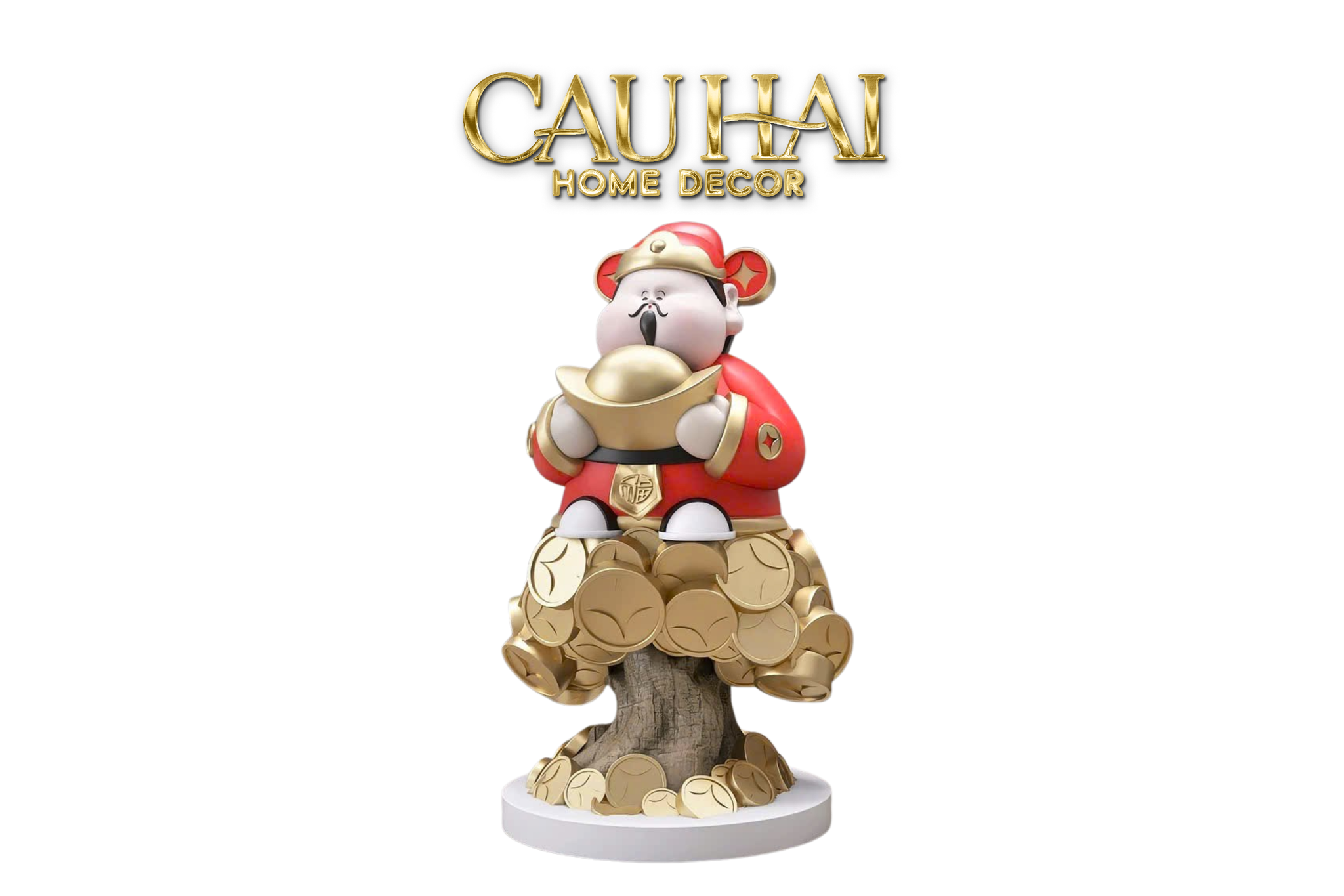 Tết Couture - Tượng Đại Thần Tài Kim Nguyên Bảo H76 - CẬU HAI HOME DECOR