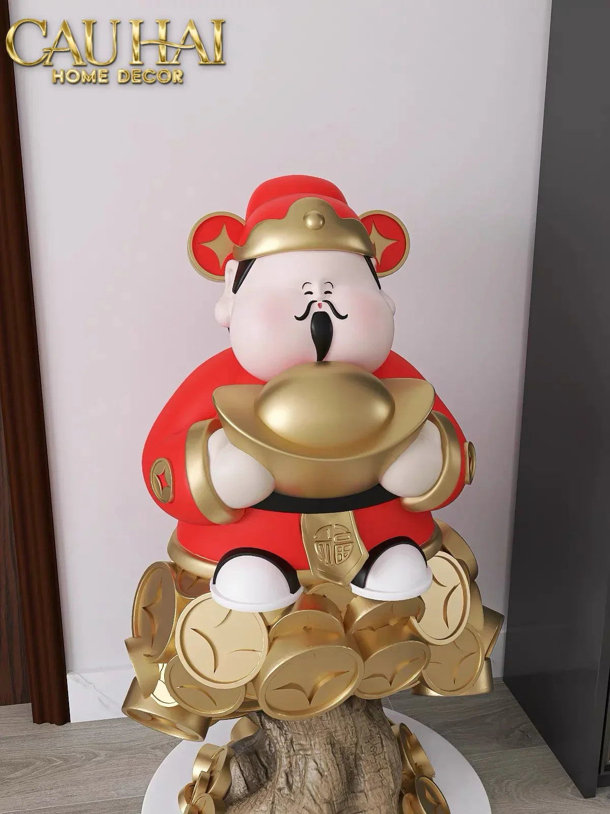 Tết Couture - Tượng Đại Thần Tài Kim Nguyên Bảo H76-CẬU HAI HOME DECOR